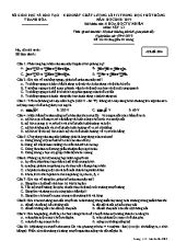 Đề khảo sát chất lượng môn Vật lý Lớp 12 - Mã đề 004 - Năm học 2018-2019 - Sở giáo dục và đào tạo Thanh Hóa